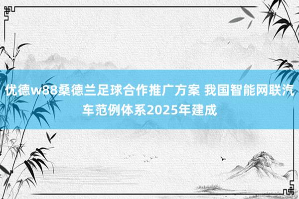 优德w88桑德兰足球合作推广方案 我国智能网联汽车范例体系2025年建成